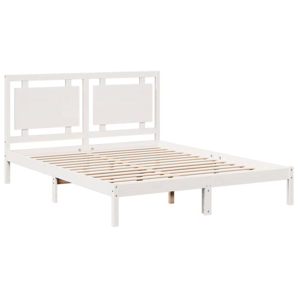vidaXL Extra Long Bed Frame without Mattress&nbsp;White 160x210 cm Solid Wood