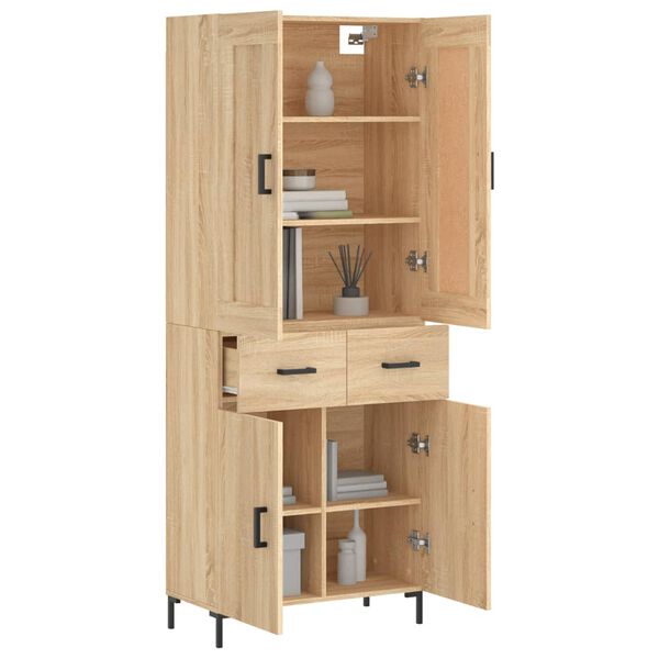 vidaXL Highboard Sonoma Oak 69.5x34x180 cm Engineered Wood