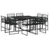 vidaXL 9 Piece Garden Dining Set Black Poly Rattan
