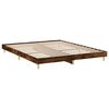 vidaXL Bed Frame without Mattress Smoked Oak 120x200 cm Engineered Wood