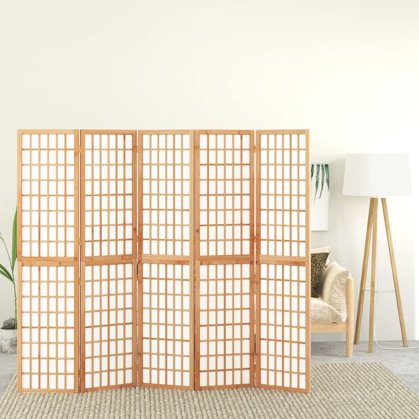 vidaXL Folding 5-Panel Room Divider Japanese Style 200x170 cm