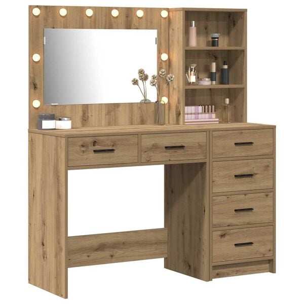 vidaXL Dressing Table Brown 78.5 x 41 x 135 cm Engineered wood