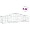 vidaXL Arched Gabion Baskets 20 pcs 200x50x40/60 cm Galvanised Iron
