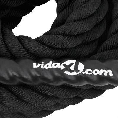 vidaXL Battle Rope Black 6 m 4.5 kg Polyester