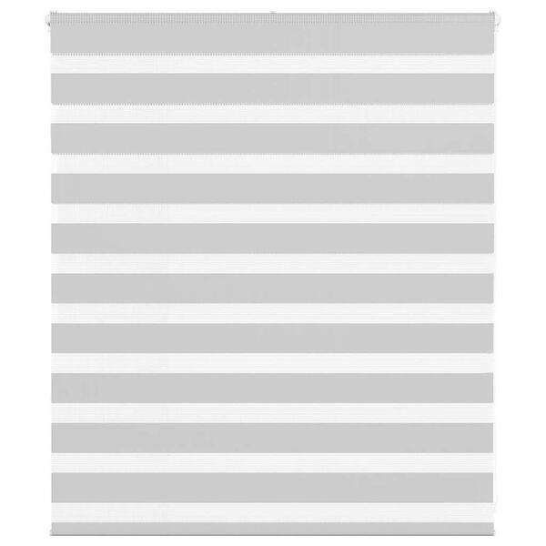 vidaXL Zebra Blind Light Grey 130x100 cm Fabric Width 125.9 cm Polyester