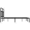vidaXL Metal Bed Frame without Mattress with Headboard Black 150x200cm