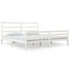 vidaXL Bed Frame | White | Solid Pine Wood | King | Bed Frame | Rectangular