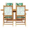 vidaXL Garden Dining Set Folding 5 pcs Leaf Pattern Solid Acacia Wood