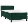 vidaXL Box Spring Bed with Mattress Dark Green 90x200 cm Velvet