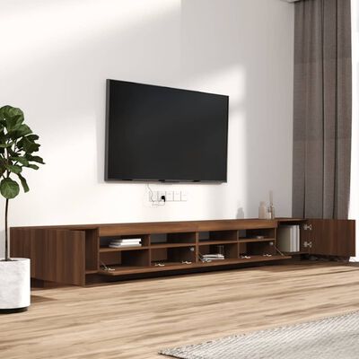vidaXL 3 Piece TV Cabinet Set with LED Lights Brown Oak Engineered Wood