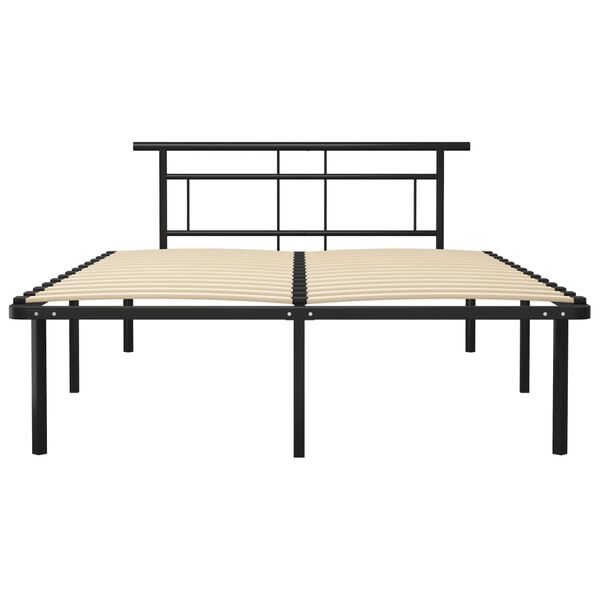 vidaXL Bed Frame without Mattress Black Metal 140x200cm