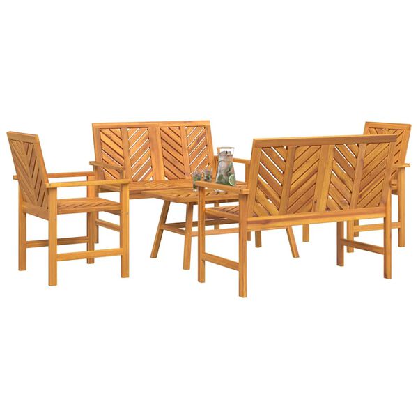 vidaXL Garden Lounge Set Brown Solid Acacia wood