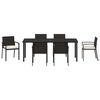 vidaXL Garden Dining Set 7 pcs Black Powder-Coated Steel
