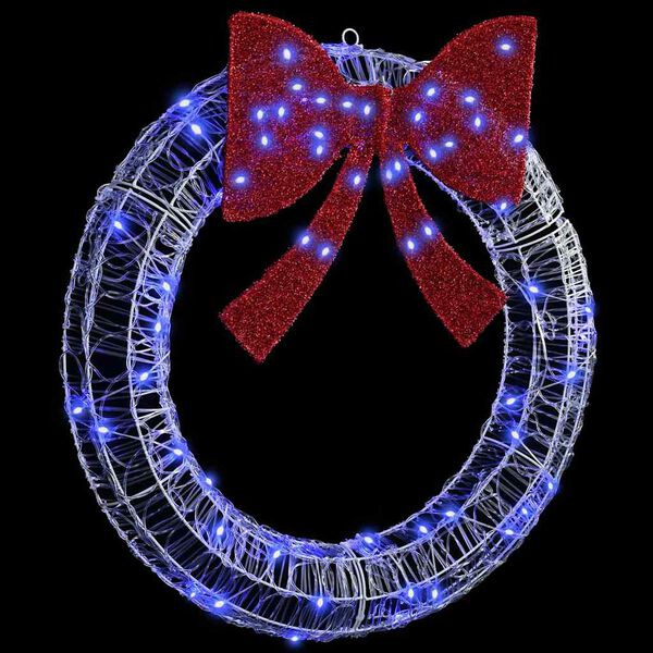 vidaXL Wreath with 60 LEDs Blue 76 x 8.5 x 76 cm Acrylic
