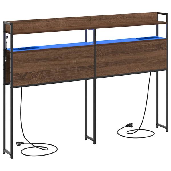 vidaXL Headboard with Shelf Brown oak 150 cm Engineered wood