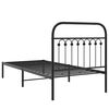 vidaXL Metal Bed Frame without Mattress with Headboard Black 90x200cm