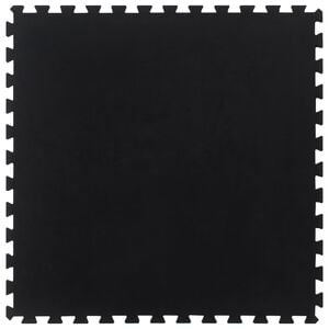 vidaXL Rubber Floor Tile Black 12 mm 100x100 cm