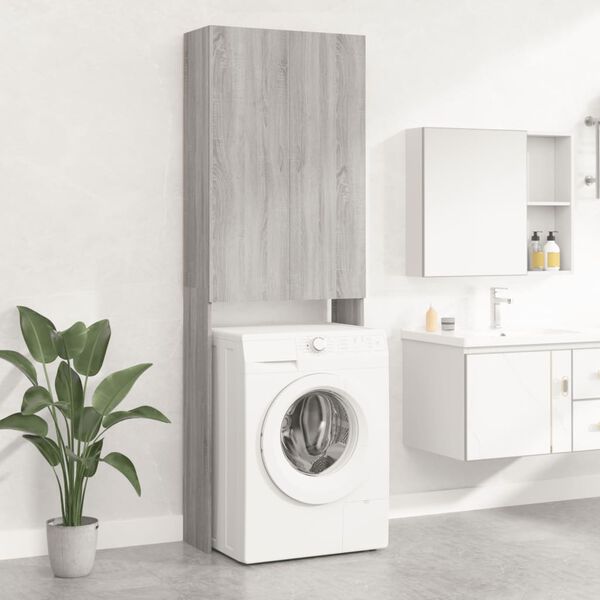 vidaXL Washing Machine Cabinet Grey sonoma 64x25.5x190 cm