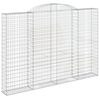 vidaXL Arched Gabion Baskets 3 pcs 300x30x200/220 cm Galvanised Iron