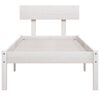 vidaXL Bed Frame without Mattress White Solid Wood Small Single