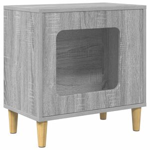 vidaXL Cat House Grey Sonoma 51 x 30 x 52 cm Engineered Wood