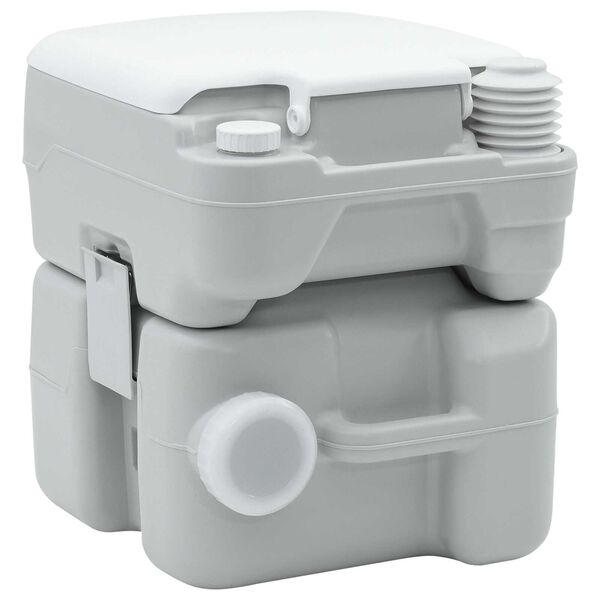 vidaXL Camping Toilet Grey and White 41.5 x 36.5 x 42 cm Polyethylene