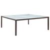 vidaXL Garden Dining Table Brown 200x200x74 cm Poly Rattan