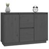 vidaXL Sideboard Grey 111x34x75 cm Solid Wood Pine