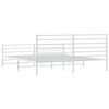 vidaXL Metal Bed Frame without Mattress with Footboard White 180x200cm
