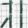 vidaXL Fence with Post Green 1 x 25 m Steel and PVC
