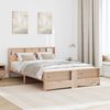 vidaXL Bed Frame with Headboard Brown 160 x 200 cm Engineered Wood