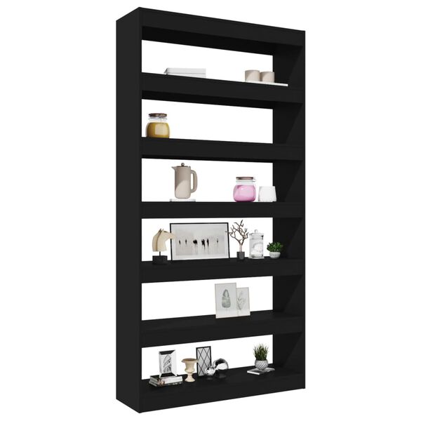 vidaXL Book Cabinet/Room Divider Black 100x30x198 cm Engineered wood