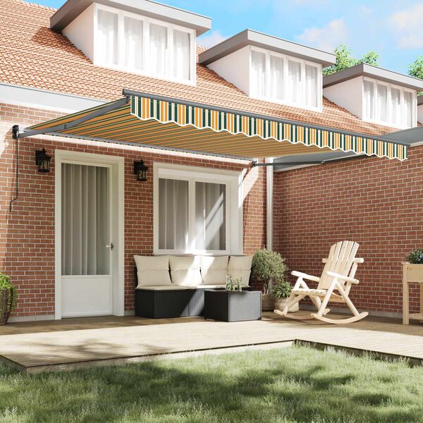 vidaXL Retractable Awning Manual Multicolour 400 x 300 cm