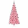 vidaXL Christmas Tree with 300 LEDs with Stand Pink 210 cm PVC