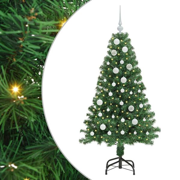 vidaXL Artificial Christmas Tree with 150 LEDs with Stand Green 150 cm