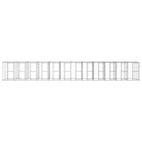 vidaXL Outdoor Dog Kennel Galvanised Steel with Roof 29.04 m&sup2;