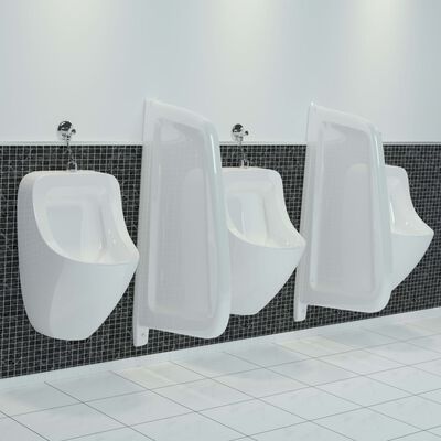 vidaXL Wall-mounted Urinal Privacy Screen Ceramic White