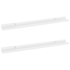 vidaXL Wall Shelves 2 pcs High Gloss White 80x9x3 cm