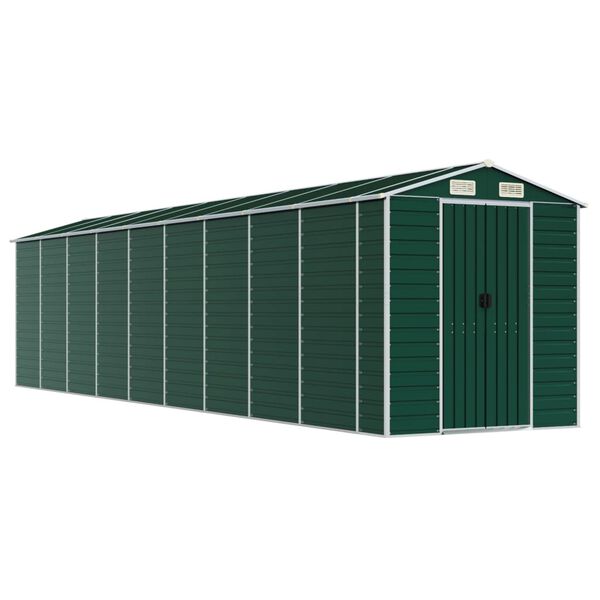 vidaXL Garden Shed Green 191x810x198 cm Galvanised Steel