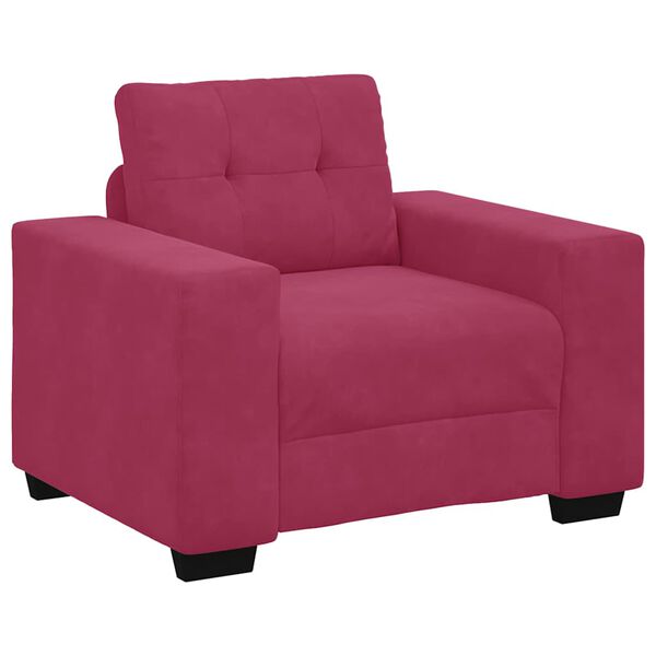 vidaXL Sofa 3 pcs Wind Red Velvet