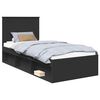 vidaXL Bed Frame with Headboard Black 90 x 190 cm Solid Pine Wood