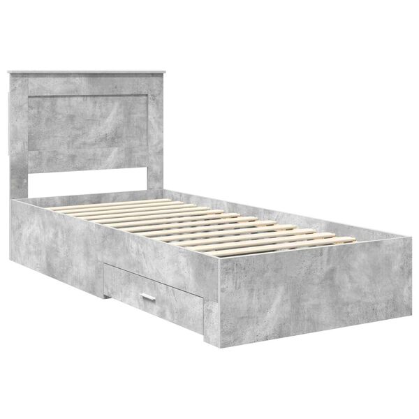 vidaXL Bed Frame with Drawer with Headboard Manual Engineered Wood
