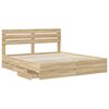 vidaXL Bed Frame with Drawer Sonoma Oak 180 x 200 cm Engineer Wood