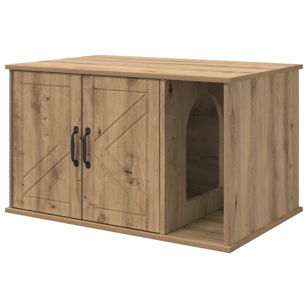 vidaXL Cat House Artisian Oak 85 x 55 x 50 cm Engineered Wood