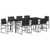 vidaXL Garden Dining Set 9 pcs Black Powder-Coated Steel