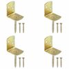 vidaXL Fence Panel Brackets 4 pcs L Shaped Galvanised Metal
