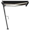 vidaXL Manual Retractable Awning with LED 350x250 cm Anthracite