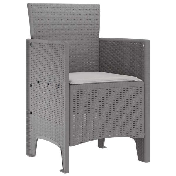 vidaXL Garden Chair 2 pcs Light grey 53 x 49 x 85 cm PP
