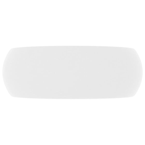 vidaXL Luxury Wash Basin Round Matt White 40x15 cm Ceramic