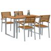 vidaXL Garden Dining Set 5 pcs Grey and brown Solid acacia wood